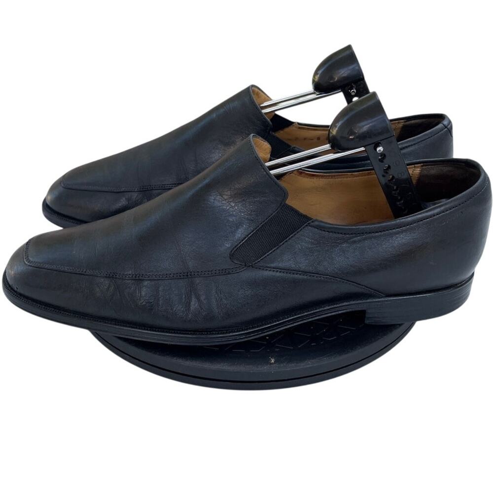 Mens Bally Thor/130 329908 Leather Square Toe Slip-On Loafer Shoes SZ 8EEE Black - Picture 2 of 6